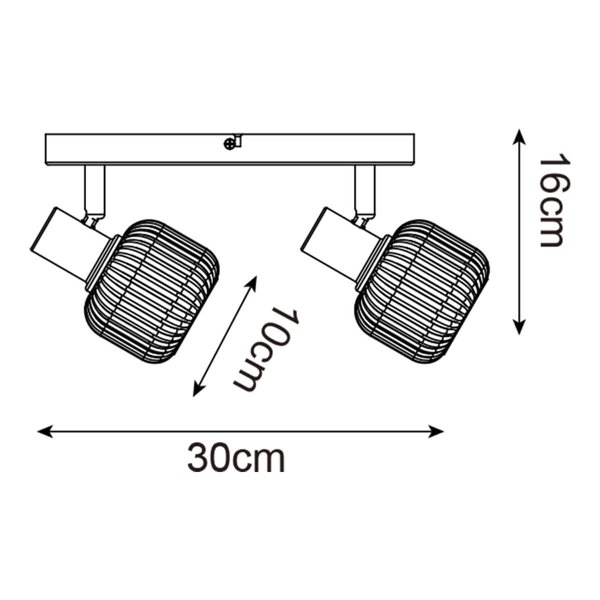 Szklana lampa natynkowa Stem R5021009A-2B Zumaline regulacja biały czarny