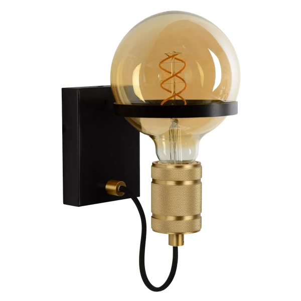 Industrialna lampa ścienna OTTELIEN 30271/01/30 Lucide bursztynowy czarny