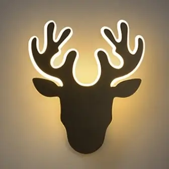 Dekoracyjny kinkiet DEER-B LED 6W jeleń metalowy czarny 