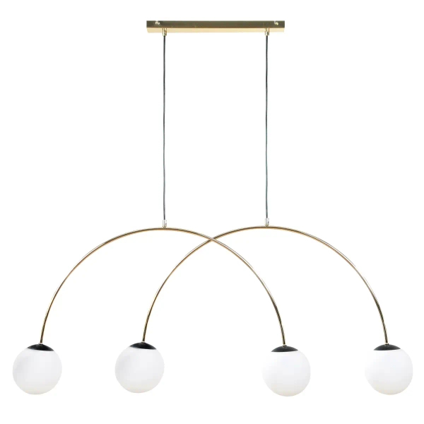 Podwójna wisząca lampa BOW 1219 kule do jadalni złoty czarny