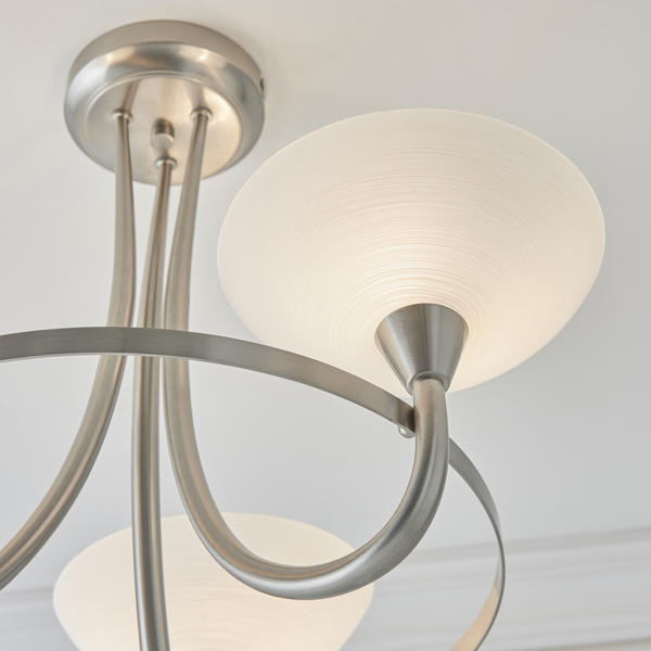 Lampa wisząca CAGNEY-3SC Endon 3-punktowa satynowy chrom biała