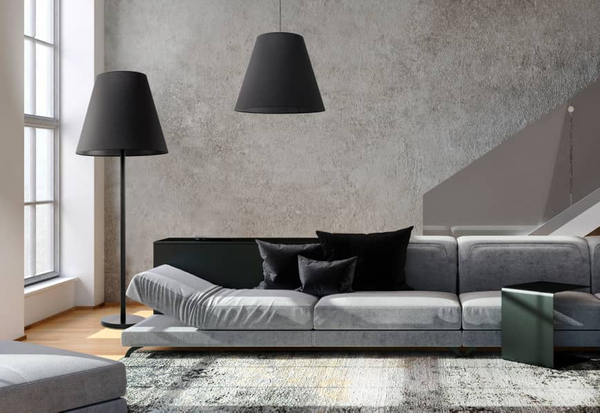 Wisząca lampa do salonu Moss 9737 Nowodvorski klasyczna z abażurem czarna