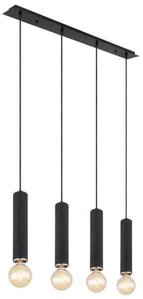 Wisząca lampa Marion 15499-4H tuby na listwie czarne