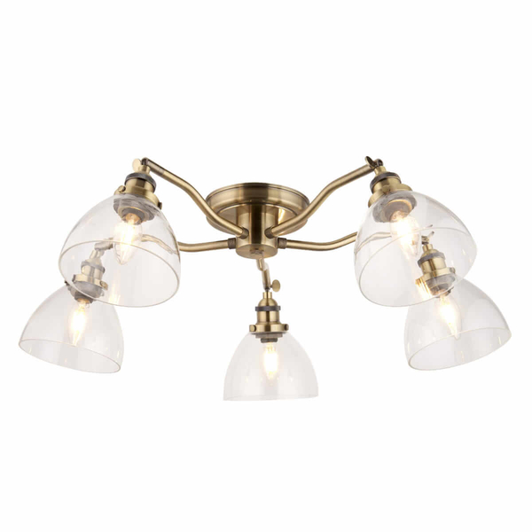 Szklana lampa sufitowa Hansen 97248 Endon mosiądz przezroczysta
