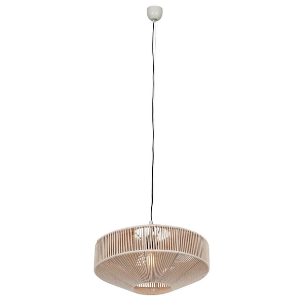 Sypialniana lampa zwisająca SVEA 364700144 Trio boho bawełniana beżowa