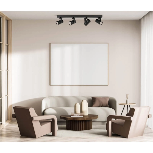 Metalowa lampa sufitowa Spiela do sypialni nad łóżko czarna