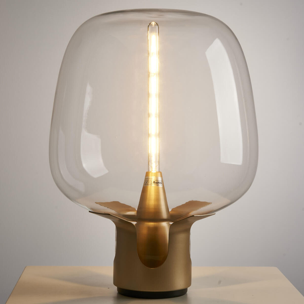 Nocna lampka do sypialni FATA ST-7278-S GOLD bubble przezroczysta złoty