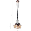 LAMPA wisząca PERIFO MDM-2272/6 BK+COP Italux industrialna OPRAWA metalowy ZWIS druciane klatki loft miedź