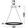 Wisząca LAMPA glamour MONTE LE41695 Luces Exclusivas metalowa OPRAWA pierścień ZWIS LED 48W 2935K modernistyczny ring złoty