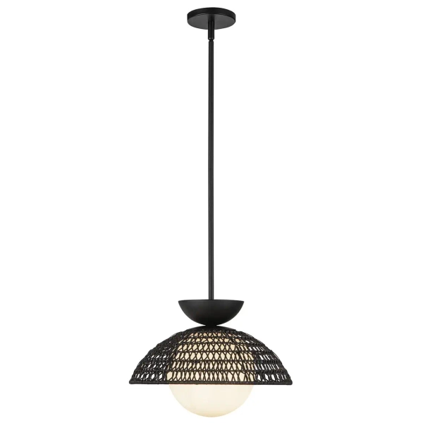 Pojedyncza wisząca lampa Perth ALM-PERTH-P-BK rattan czarny