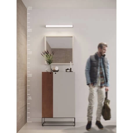 Ledowa lampa ścienna Peter prostokątna 12W IP44 chrom