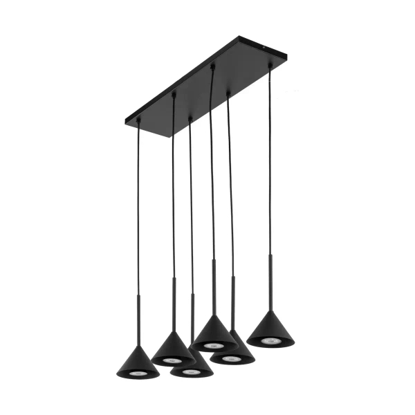 Wielopunktowa lampa wisząca CONO 10306 stożkowa czarny
