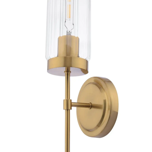 Kinkiet ścienny szklany Jodelle JOD0763 tuba polerowany brąz