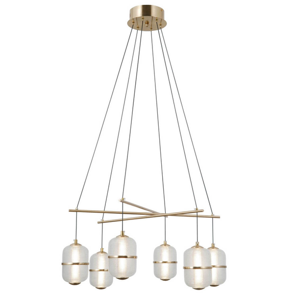 Wielopunktowa lampa wisząca Alani PND-34375-6-HBR LED 192W 3000K złoty
