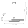 Lampa wisząca Cameno QN-CAMENO-LP-BK LED 74W 3000K belka czarny