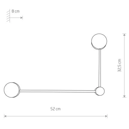 Lampa ścienna molekuły Orbit 10637 Nowodvorski płaski podwójny biały