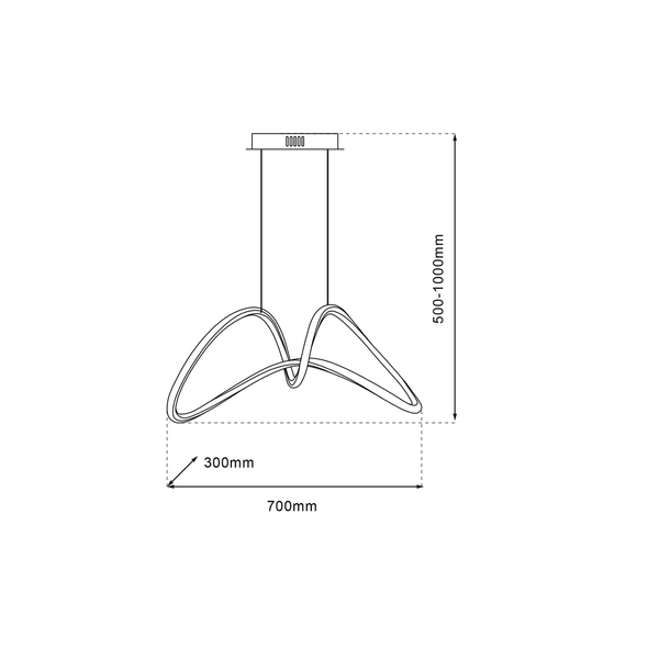 Wisząca lampa designerska Tesoro LED 48W 4000K czarna do jadalni