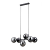 Salonowa lampa wisząca Molite PND-1098-6-BK szklana przydymiona czarna