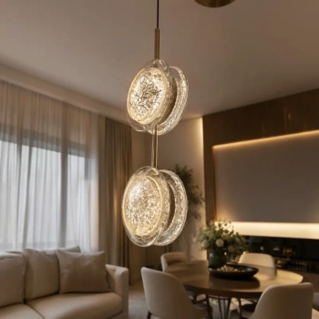 Wisząca lampa EUFORIA złota AZ6736 2xLED 24W 3000K glamour dysk