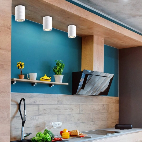 Okrągła lampa sufitowa Bima do przedpokoju tuba biała