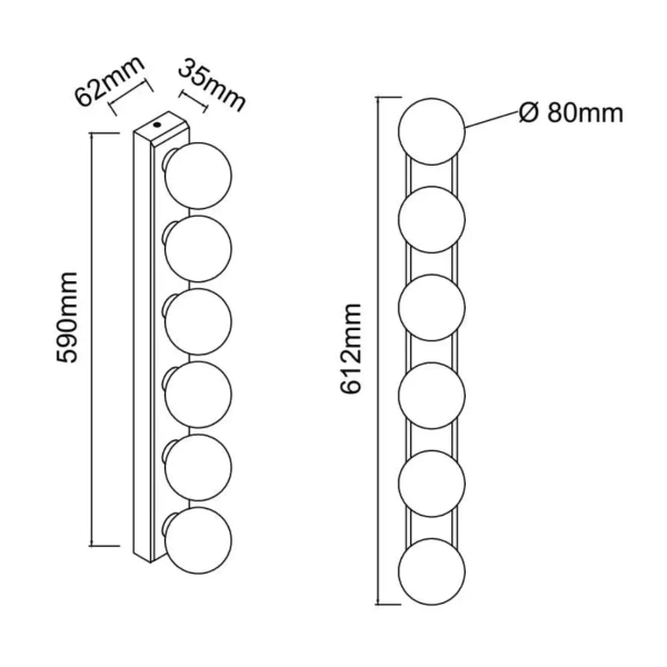 Łazienkowa lampa ścienna kule Merino Parette Cromo 60 OR85693 IP44 chrom
