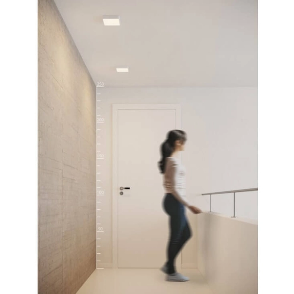 Kwadratowa lampa podtynkowa Slim LED 12W do łazienki biały