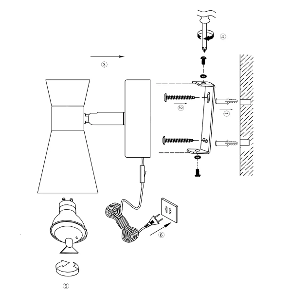 Ścienna lampa Folie 108625 Markslojd regulowana reflektorek czarny mosiądz