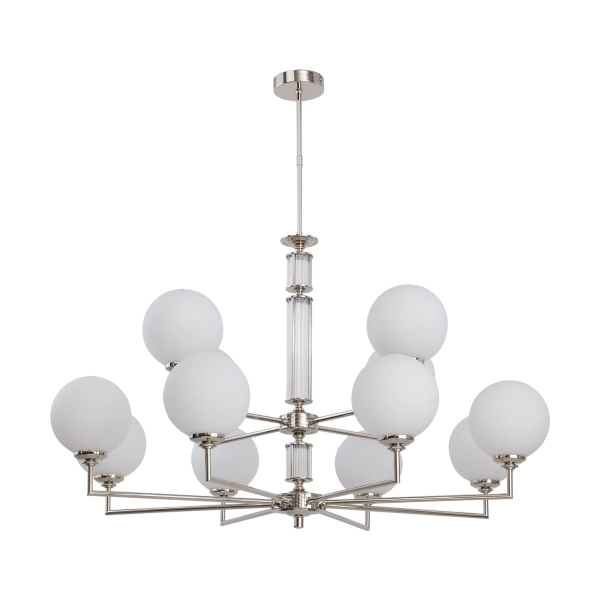 Wisząca lampa nad stół Artu Glass ART-ZW-12 (N) G kule białe nikiel