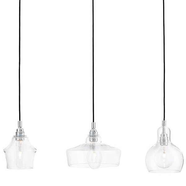LAMPA wisząca LONGIS 10521309 Kaspa szklana OPRAWA zwis LISTWA sufitowa przezroczysta