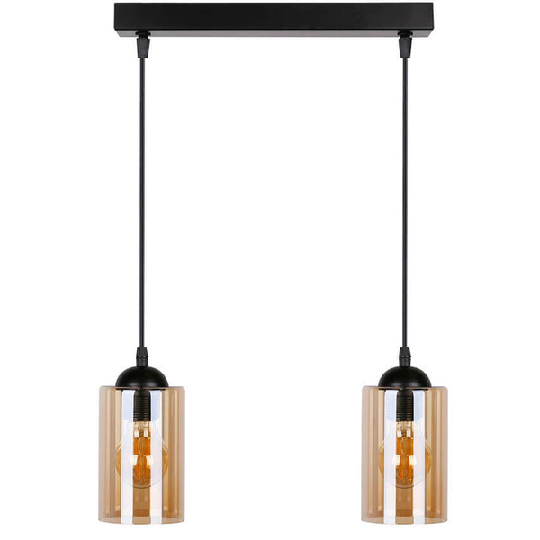 Kuchenna lampa Bistro 32-00538 szklane klosze brązowa czarna