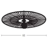 Ekologiczna sufitowa lampa 19252 bambusowa okrągła czarny