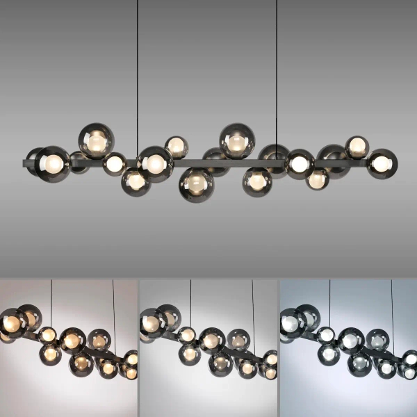 Wisząca lampa E-POPUP czarna przydymiona 2557-15 18xLED 1.8W zmienna barwa