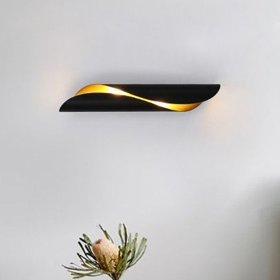 LAMPA ścienna AGI KGG2E14 Abigali metalowa OPRAWA kinkiet czarny złoty