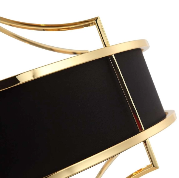 LAMPA okrągła Stesso Gold Nero M Orlicki Design wisząca OPRAWA w stylu klasycznym abażurowa czarna złota OUTLET