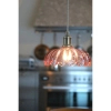 Wisząca lampa KURAGE różowa 109178 1xE27 retro szklana do pokoju