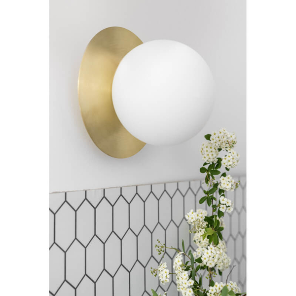 Okrągła lampa ścienna Borra BRA12000 do salonu biała złota