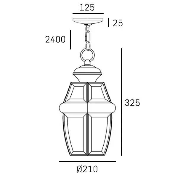 Wisząca zewnętrzna lampa na taras Whitley P01064AU IP23 złota