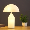 Designerska lampa stołowa Belfugo MT1234-250 WHITE Step szklany grzybek biały