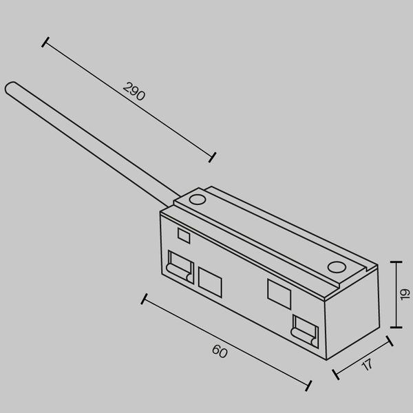 Wejście zasilania szyn magnetycznych Exility TRA034B-42B-1 czarne
