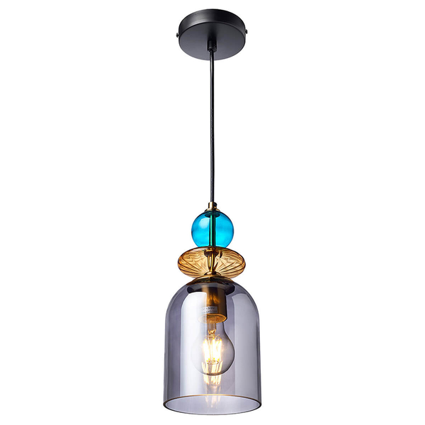 Lampa wisząca do salonu Tropea LP-2004/1P M SM szklana niebieska