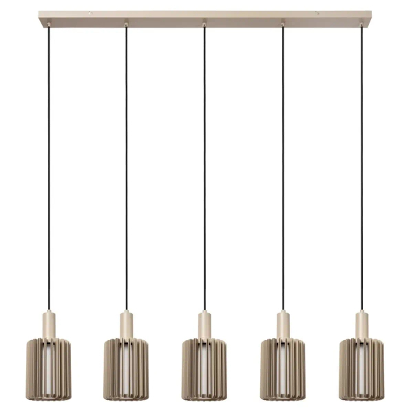 Liniowa wisząca lampa Lambres 45410/05/41 podłużna cylindry beżowa