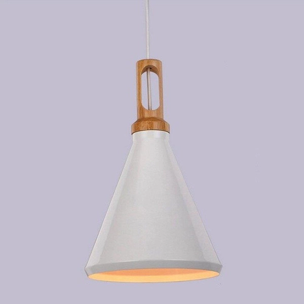 Kuchenna lampa wisząca Nordic woody ST-5097C Step biała drewno