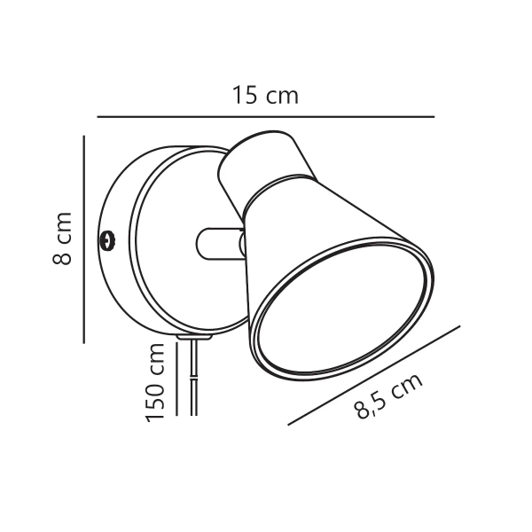 Regulowany kinkiet ścienny Eik 45761010 do czytania szary