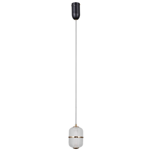 Lampa wisząca owalna Alani PND-34375-1-BK LED 6W 3000K szklana czarny złoty