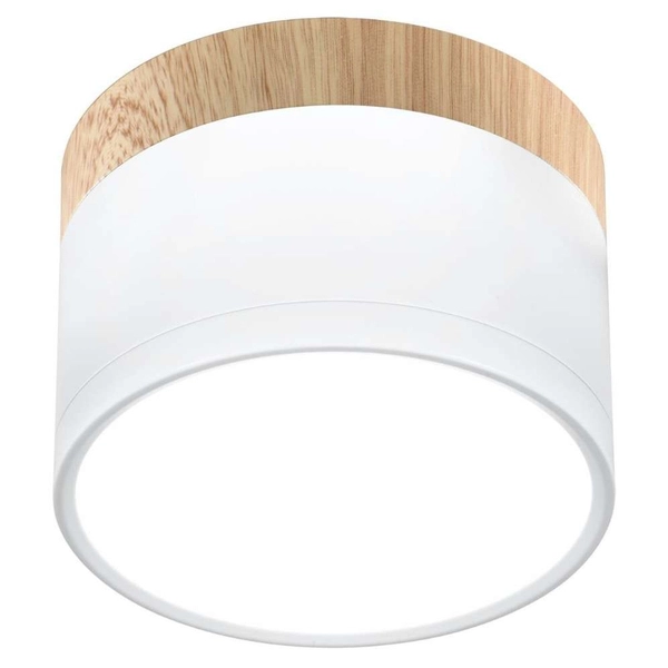 Skandynawska lampa sufitowa 2273648 LED 9W 4000K downlight biały drewniana