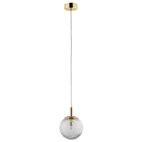 Zwisająca lampa nad stół Cadix 759 bubble złota przezroczysta