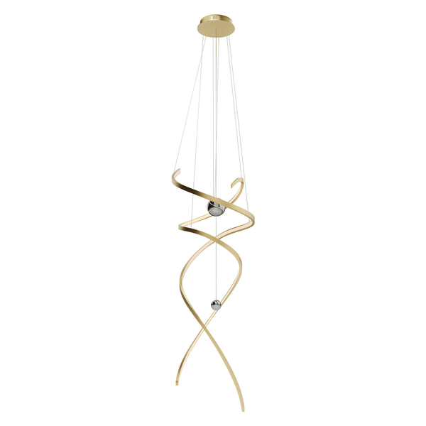 Stylowa lampa wisząca Ritz wstęgi do salonu LED 100W złote