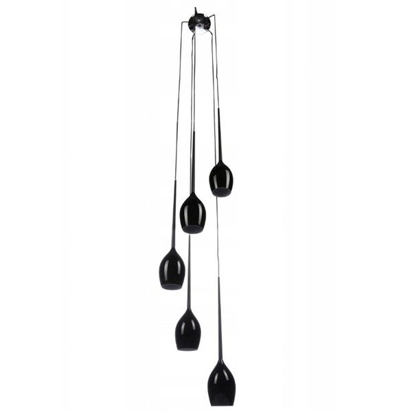 Stylowa lampa wisząca Izza do salonu zwis czarny połysk