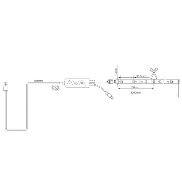 Ledowa taśma na pilota Screen R65593102 RL Light 6W RGB czarny