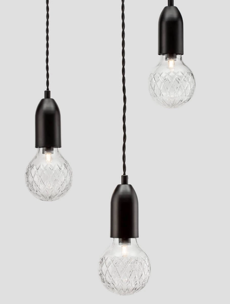 Czarna lampa wisząca BANI LE42715 szklana klosz przezroczysty